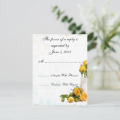 RSVP jaune roses invite mariage (Debout devant)