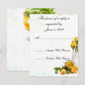 RSVP jaune roses invite mariage (Devant / Derrière)