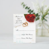 RSVP jaune roses invite mariage (Debout devant)