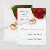 RSVP jaune roses invite mariage (Devant / Derrière)