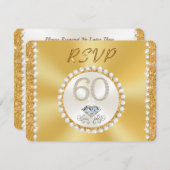 RSVP-Jubileum met 60e bruiloft Kaart (Voorkant / Achterkant)