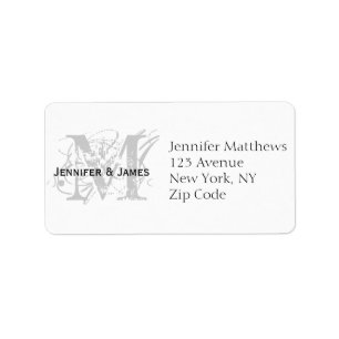 RSVP-kaart Adresetiketten Chic Monogram Etiket