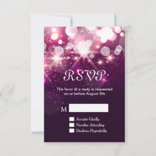 RSVP-kaart - Beauty Roze Glitter Vonken RSVP Kaartje