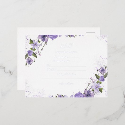 RSVP-kaart Folie Uitnodiging Briefkaart (Voorkant / Achterkant)