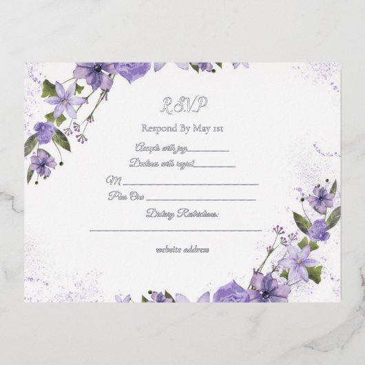 RSVP-kaart Folie Uitnodiging Briefkaart (Voorkant)