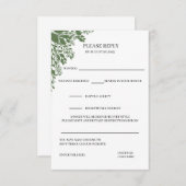 RSVP-kaart in klassiek groen RSVP Kaartje (Voorkant / Achterkant)