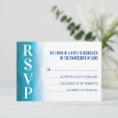 RSVP-kaart met Beach Waves Weduwingverzoek RSVP Kaartje (Staand voorkant)