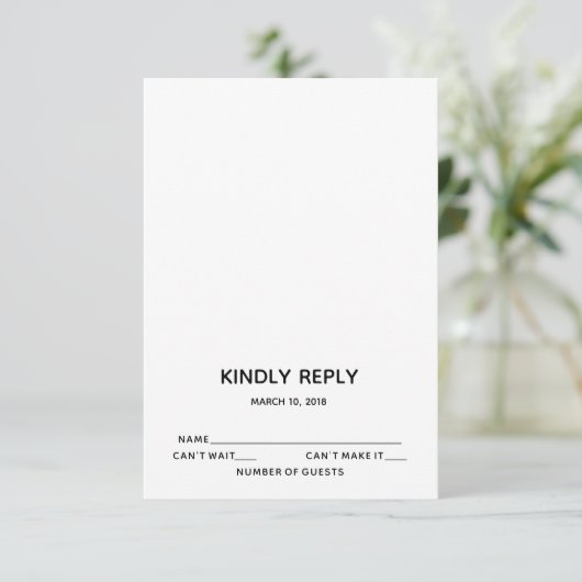 RSVP-kaart met lage balk I RSVP Kaartje (Staand voorkant)