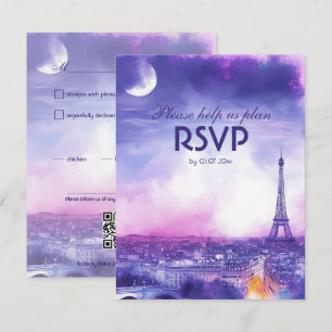 RSVP-kaart met maaltijdkeuze Amour Éternel RSVP Kaartje