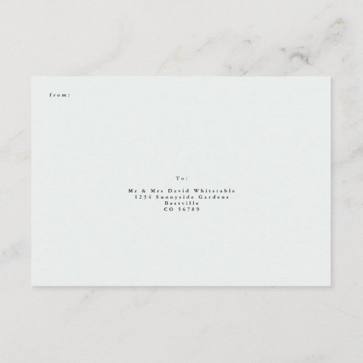 RSVP-kaart met menukeuze Informatiekaartje (Achterkant)