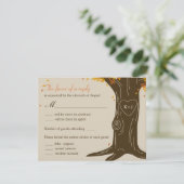 RSVP-kaart met Oak Tree Fall Weddenschap met menus RSVP Kaartje (Staand voorkant)