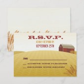 RSVP-kaart met Red Barn Wedding RSVP (Voorkant / Achterkant)