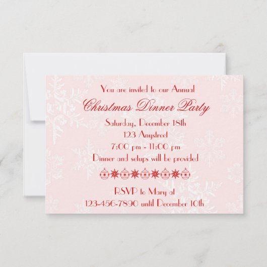 RSVP-kaart met rode witte kerstfeestdag Kaart (Achterkant)