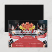 RSVP-kaart met rood tapijt RSVP Kaartje (Voorkant / Achterkant)