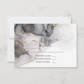 RSVP-Kaart met zwarte en goudalcohol RSVP Kaartje (Voorkant)