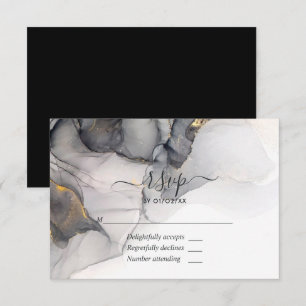 RSVP-Kaart met zwarte en goudalcohol RSVP Kaartje