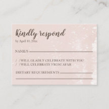 RSVP-kaart reageer alsjeblieft modern blush