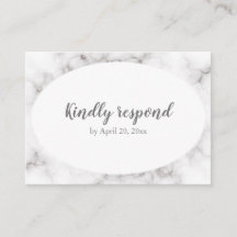 RSVP-kaart reageren op moderne marmer
