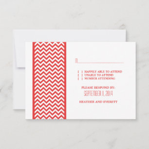 RSVP-kaart rode Chevron Border RSVP Kaartje