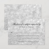 RSVP-kaart - Silver Glit Fab RSVP Kaartje (Voorkant / Achterkant)