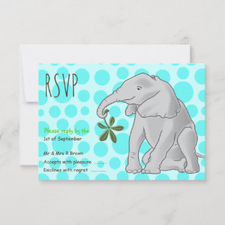 RSVP-kaart voor baby Elephant Party RSVP Kaartje