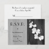 RSVP-kaart voor bruiloft - Barnwood voor zwarte en RSVP Kaartje (Voorkant / Achterkant)