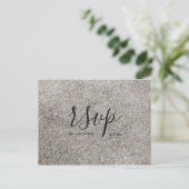 Rsvp-kaart voor bruiloft | Concrete textuur-script Uitnodiging Briefkaart (Staand voorkant)