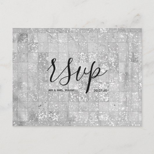 Rsvp-kaart voor bruiloft | Modern Grey Script Brie Uitnodiging Briefkaart (Voorkant)