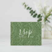 Rsvp-kaart voor bruiloft | Natuur-flessenscript Uitnodiging Briefkaart (Staand voorkant)