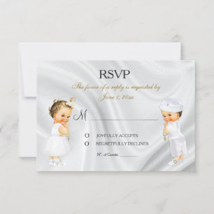 RSVP-kaart voor Doop Christening Eerste Communie RSVP Kaartje