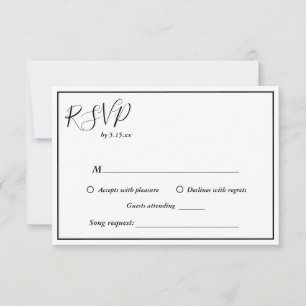 RSVP-kaart voor Elegant Modern Wedding Song-aanvra RSVP Kaartje