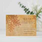RSVP-kaart voor getransplanteerde lacy Leaves Fall RSVP Kaartje (Staand voorkant)