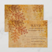 RSVP-kaart voor getransplanteerde lacy Leaves Fall RSVP Kaartje (Voorkant / Achterkant)