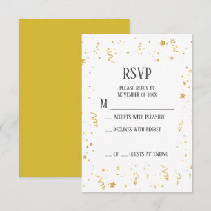 RSVP-kaart voor Gold Celebration Retirement Party RSVP Kaartje