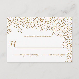 RSVP-kaart voor Gold Confetti Weddenschap RSVP Kaartje