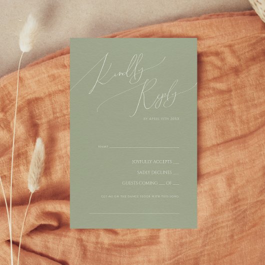 RSVP-kaart voor Groene Song-aanvraag voor whimsica RSVP Kaartje