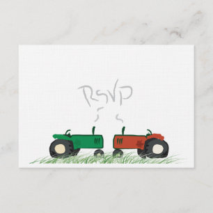 RSVP-kaart voor het Boerderij-huwelijk RSVP Kaartje
