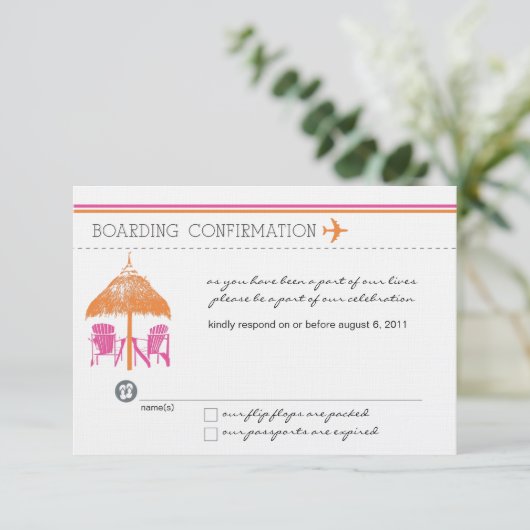 RSVP-kaart voor instapkaarten RSVP Kaartje (Staand voorkant)