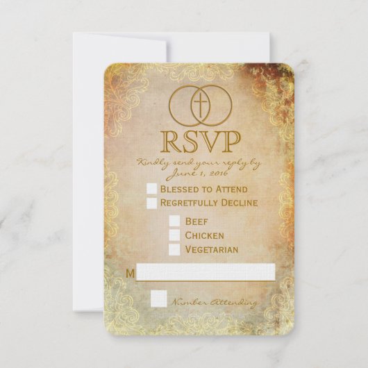 RSVP-kaart voor omcirkelde Religieuze bruiloft RSVP Kaartje (Voorkant)