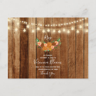 RSVP-kaart voor Robuust Barn Wood Post Briefkaart