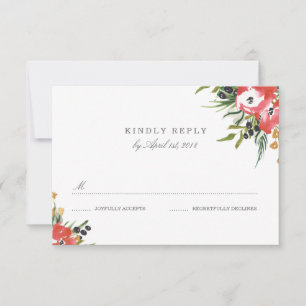 RSVP-kaart voor rode Romance RSVP Kaartje