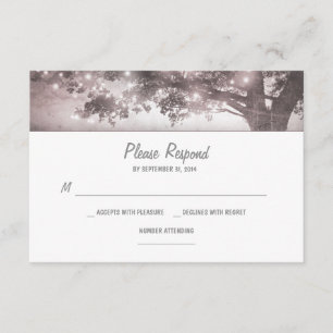 RSVP-kaart voor snaarlampen, trouwe bruiloft RSVP Kaartje