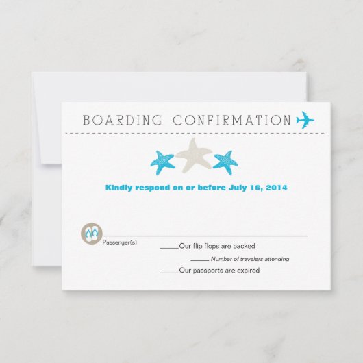 RSVP-kaart voor Starfish boarding Pass RSVP (Voorkant)