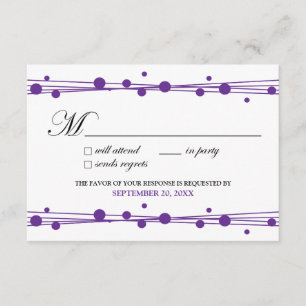 RSVP-kaart voor stippen en stro (wit/periwinkle) RSVP Kaartje