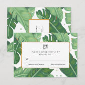 RSVP-kaart voor Tropical Summer Wedding RSVP Kaartje (Voorkant / Achterkant)