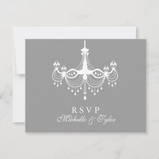 RSVP-kaart voor Wit en Zilver RSVP Kaartje