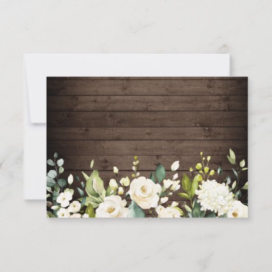 RSVP-kaart voor witte rozen RSVP Kaartje (Achterkant)