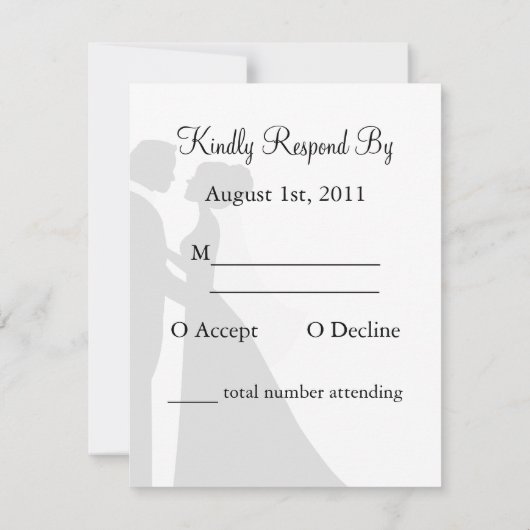RSVP-kaart voor zwarte en witte bruiloft RSVP Kaartje (Achterkant)