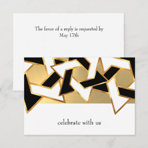 RSVP-kaart zwarte witte ster van David Any Color Kaart