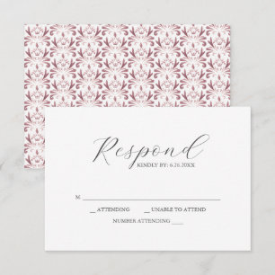 RSVP-kaarten Dusty Pink Pattern RSVP Kaartje